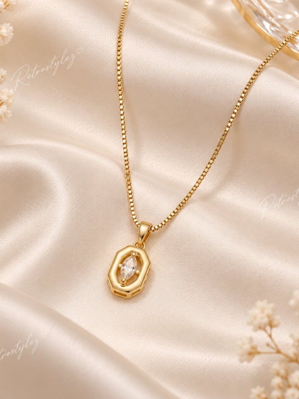 14K Gold Womens 1ct Solitaire Diamond Pendant Necklace 18" Ladies New Jewelry